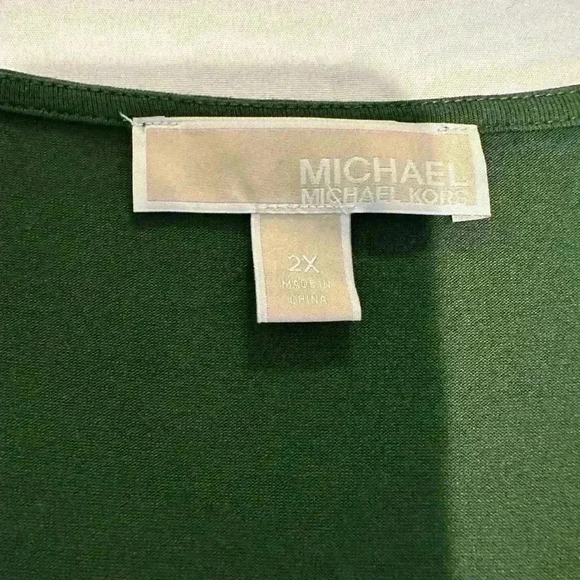 Michael Kors Green Long Sleeve Sheer Blouse (Size 2XL) - Picture 5 of 10